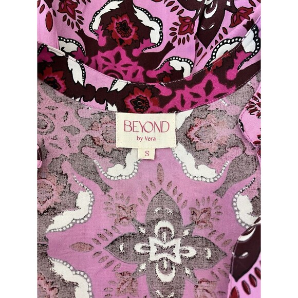 Beyond by Vera Pink Magenta Long Sleeve Maxi Dress Size Small EUC - Picture 6 of 9